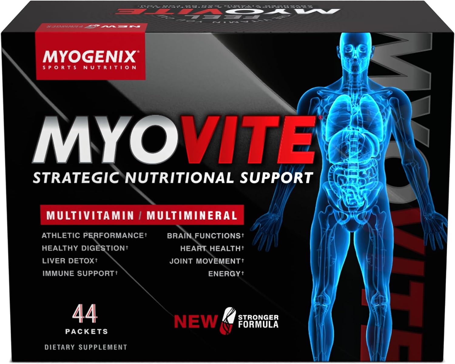 Myogenix Myovite Multivitamínico – 44 Paquetes – Fórmula Avanzada para Atletas