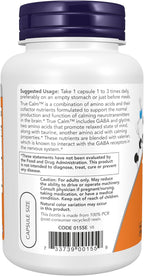 NOW Foods True Calm, con Magnesio, GABA y Vitaminas B - 90 Cápsulas Vegetales