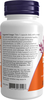 NOW Foods DIM 200 con D-Glucarato de Calcio, 90 Cápsulas Vegetales