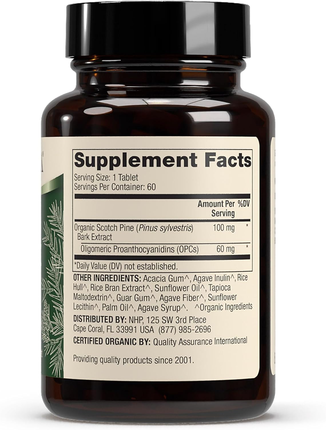 Dr. Mercola Extracto de Corteza de Pino Orgánico con OPCs - 60 Comprimidos