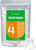 Cápsulas Vacías Vegetarianas Tamaño 4 (1000 uds.) - wananfu