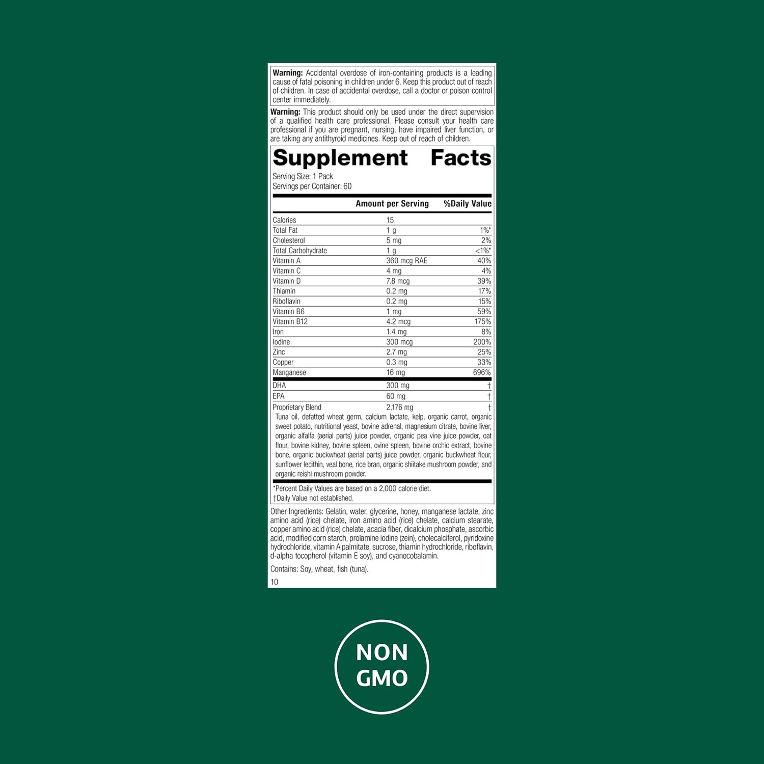 Standard Process General Health Pack - Suplemento multivitamínico y mineral diario - 60 paquetes