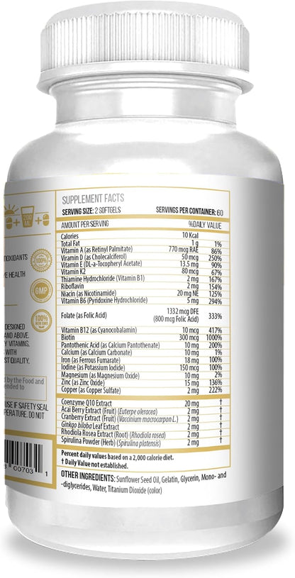 ACTIF Multivitamínico para Mujeres 60+ con – Piel y cabello saludables: la vitamina C contribuye a la formación – Image 2