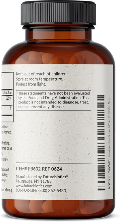 Futurebiotics Vitamina D3 + K2 (MK-7) - 5000 UI D3, 90 mcg K2 - 250 Cápsulas Vegetarianas – Image 7
