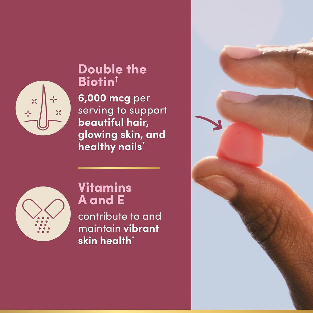 Nature's Bounty Gominolas Advanced Hair, Skin and Nails con Biotina 6000 mcg, 200 uds