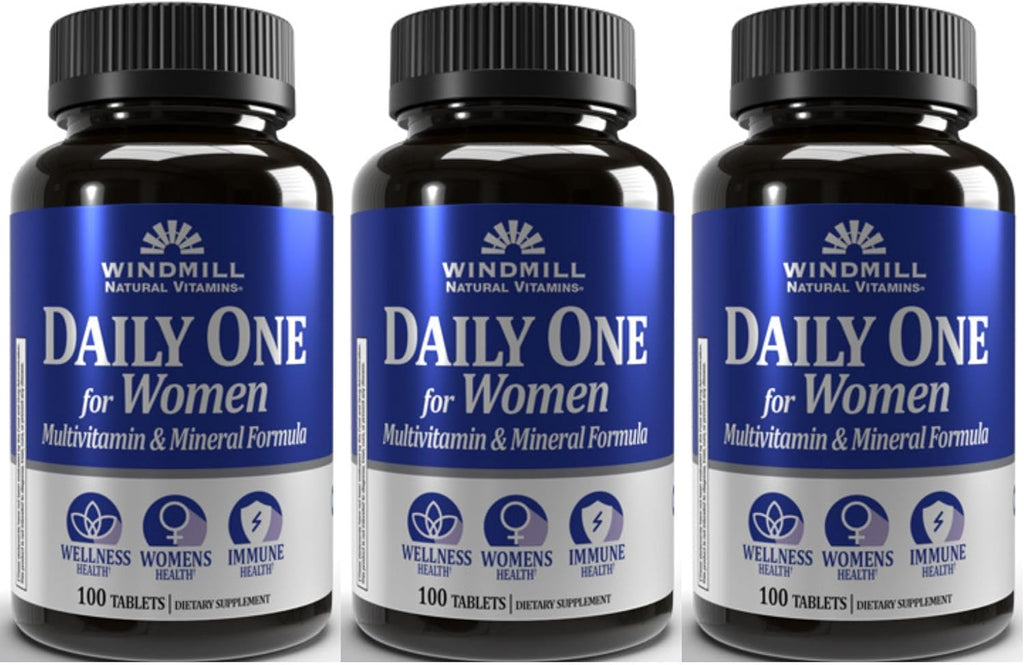 Windmill Health Formula Multivitaminas Diarias para Mujer - 300 Comprimidos (3 Envases de 100)