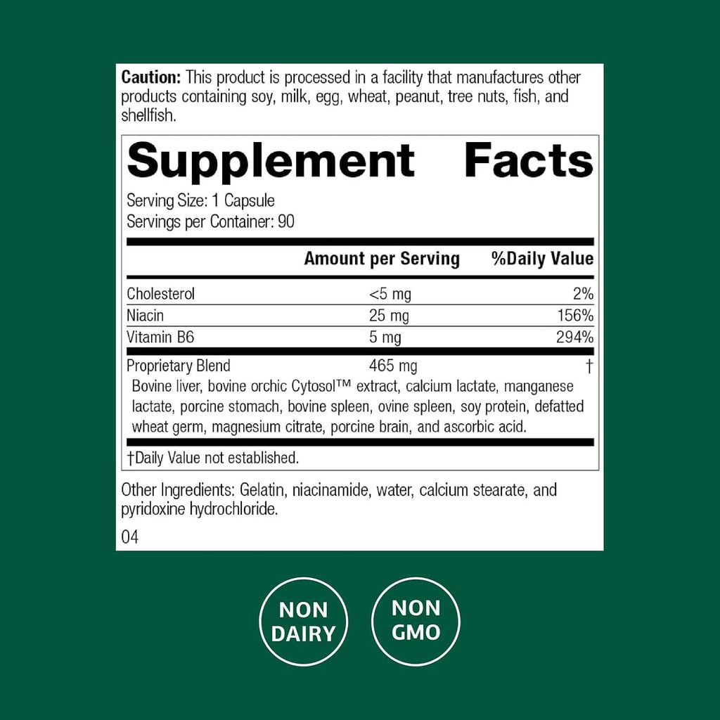 Standard Process Orchex - Suplemento alimenticio con vitaminas B6 y niacina - 90 cápsulas