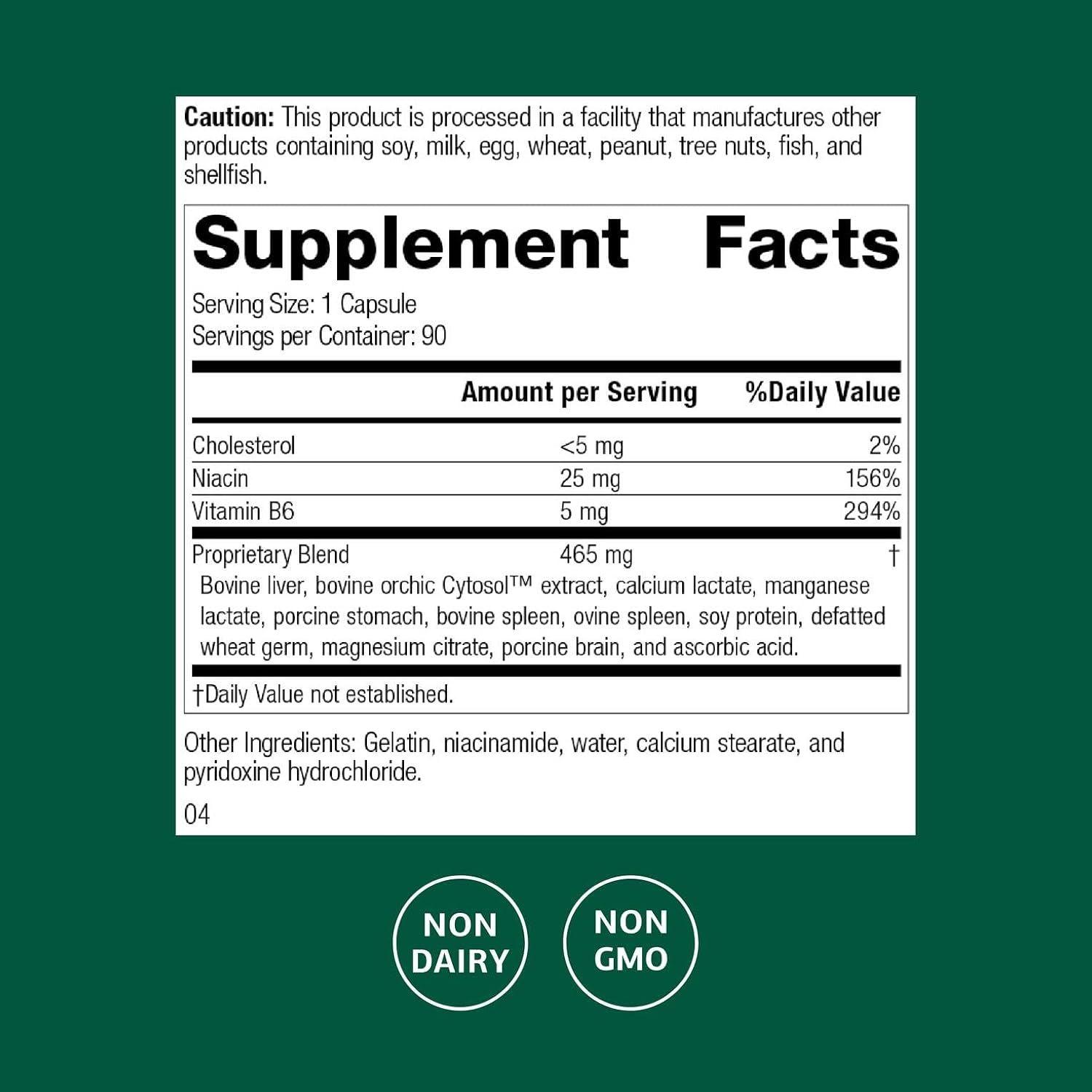 Standard Process Orchex - Suplemento alimenticio con vitaminas B6 y niacina - 90 cápsulas