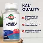 KAL Vitamina K2 MK7 ActivMelt 100 mcg - 60 Comprimidos de Disolución Oral - Sabor Frambuesa Natural
