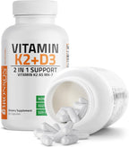 Bronson Complejo de Vitamina D3 y K2 con MK-7, 60 cápsulas