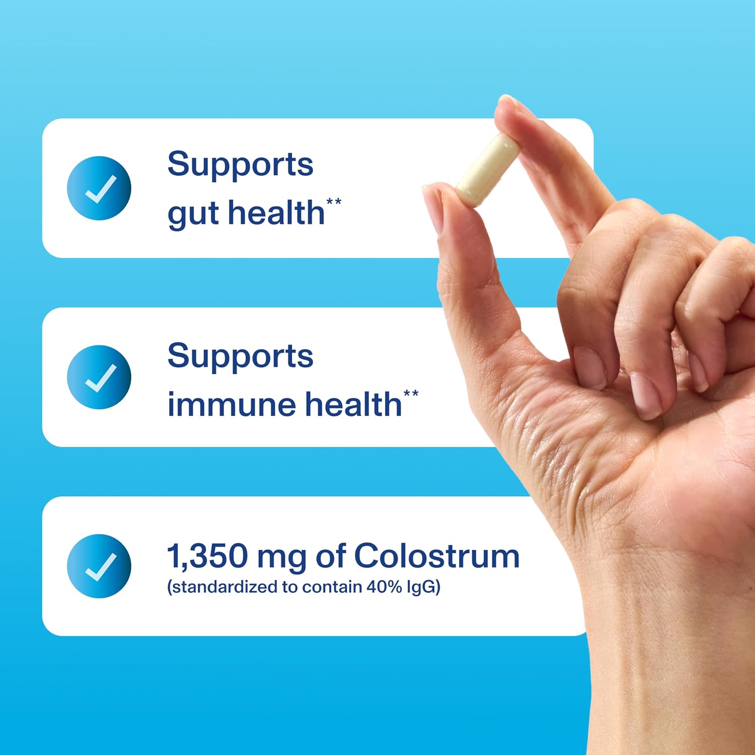 Vital Proteins Suplemento de Calostro Bovino, 90 Cápsulas para la Salud Intestinal y Apoyo Inmunitario con 40% IgG