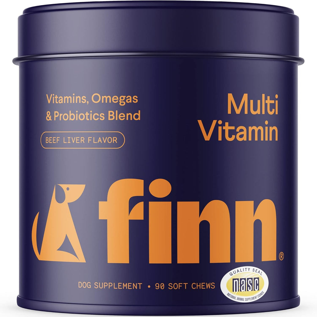 Finn All-in-1 Multivitamínico Diario para Perros - 90 Comprimidos Blandos con Probióticos y Omega