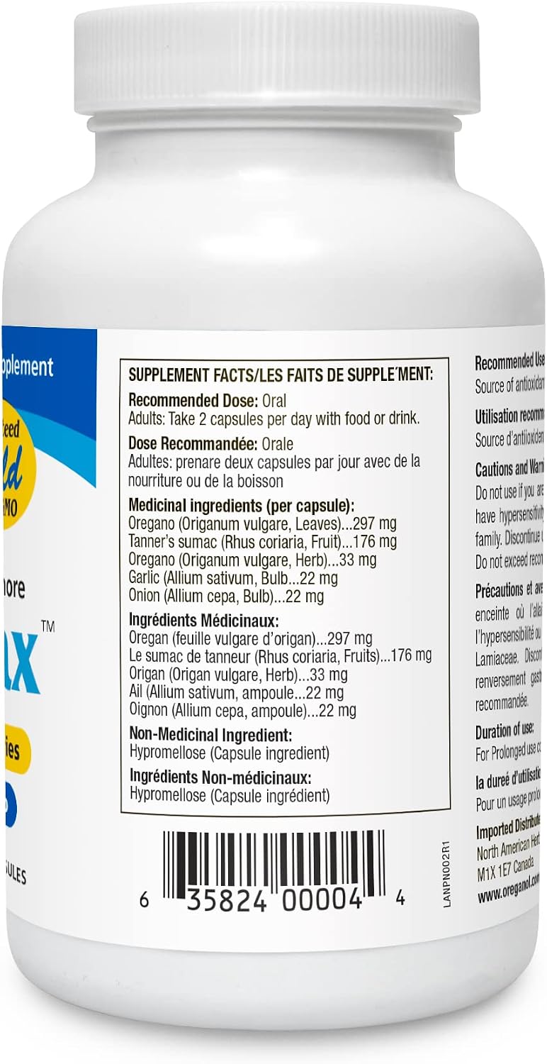 OregaMax - 90 Cápsulas Vegetales - Suplemento de Aceite de Orégano Silvestre con Ajo y Cebolla