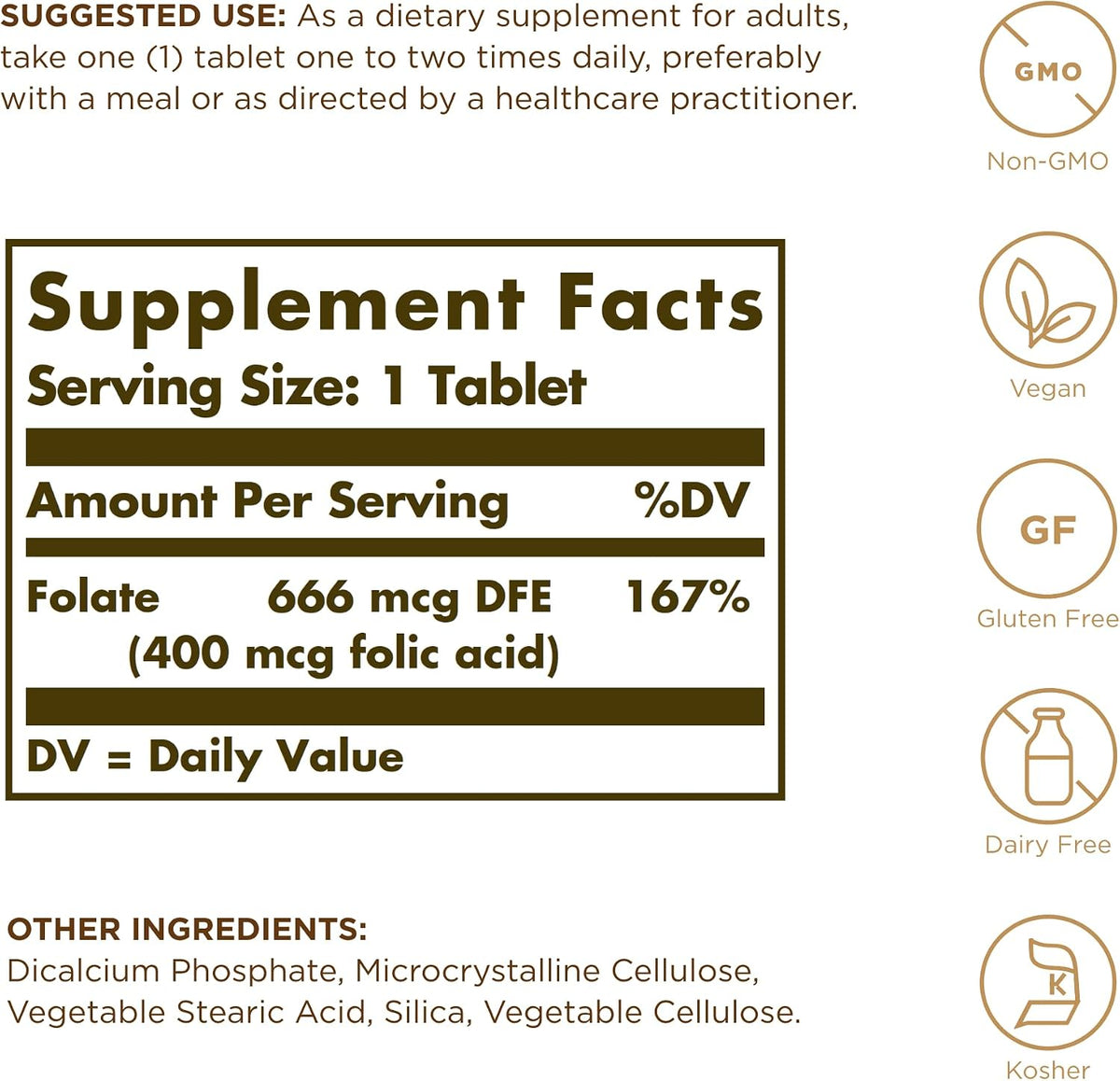 Solgar Ácido Fólico 400 mcg - 250 Comprimidos – Formación normal de células sanguíneas: Ayuda a mantener la – Image 2
