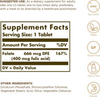 Solgar Folato 666 mcg DFE (Ácido Fólico 400 mcg) - 250 Comprimidos, Pack de 2
