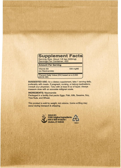 Pure Original Ingredients Niacinamide (8oz) – Fuente natural de vitamina B3. – Image 2