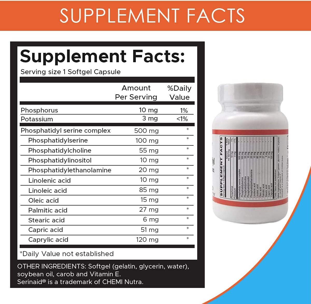 Holistic Health Complejo de Fosfatidilserina - 60 Cápsulas Blandas