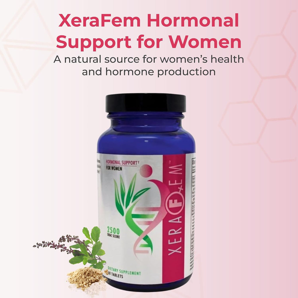 Youngevity XeraFem – Apoyo hormonal para mujeres con vitaminas, minerales, raíz de maca y extracto de semilla de uva – Favorece el equilibrio hormonal y la salud inmunitaria – 60 comprimidos
