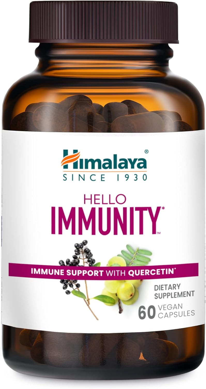 Himalaya Hello Immunity con Quercetina - 60 Comprimidos (500 mg) - Suplemento de Apoyo Inmunológico con Bioflavonoides y Antioxidantes - Vegano, No-GMO, Sin Gluten