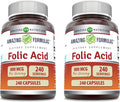 Amazing Formulas Ácido Fólico 800 mcg - 240 Cápsulas (2 Pack)