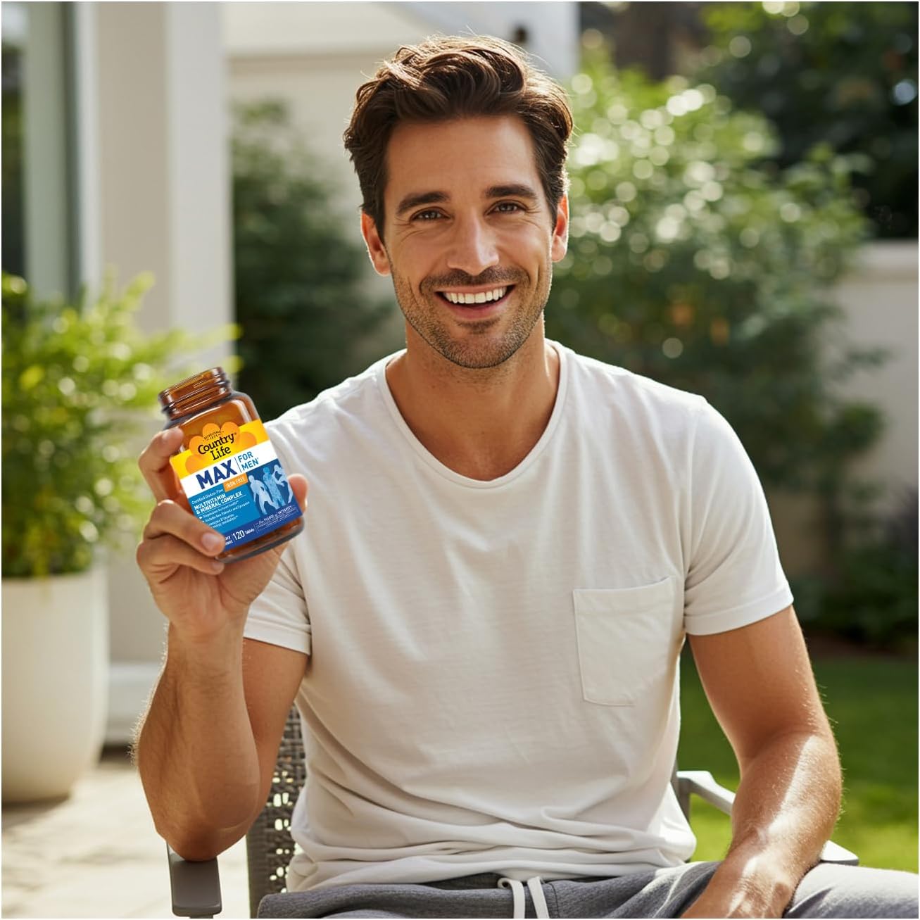 Country Life Max for Men Multivitamínico sin Hierro - 120 Comprimidos Vegetarianos