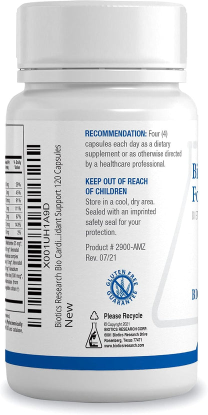 BIOTICS RESEARCH Bio Cardiozyme Forte, Multivitamínico cardíaco de amplio espectro, 120 cápsulas – Image 2