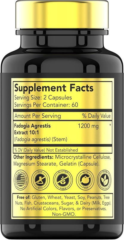 Fadogia Agrestis 1200 mg - 120 Cápsulas | Extracto Ultra Potente para Hombres – Image 2
