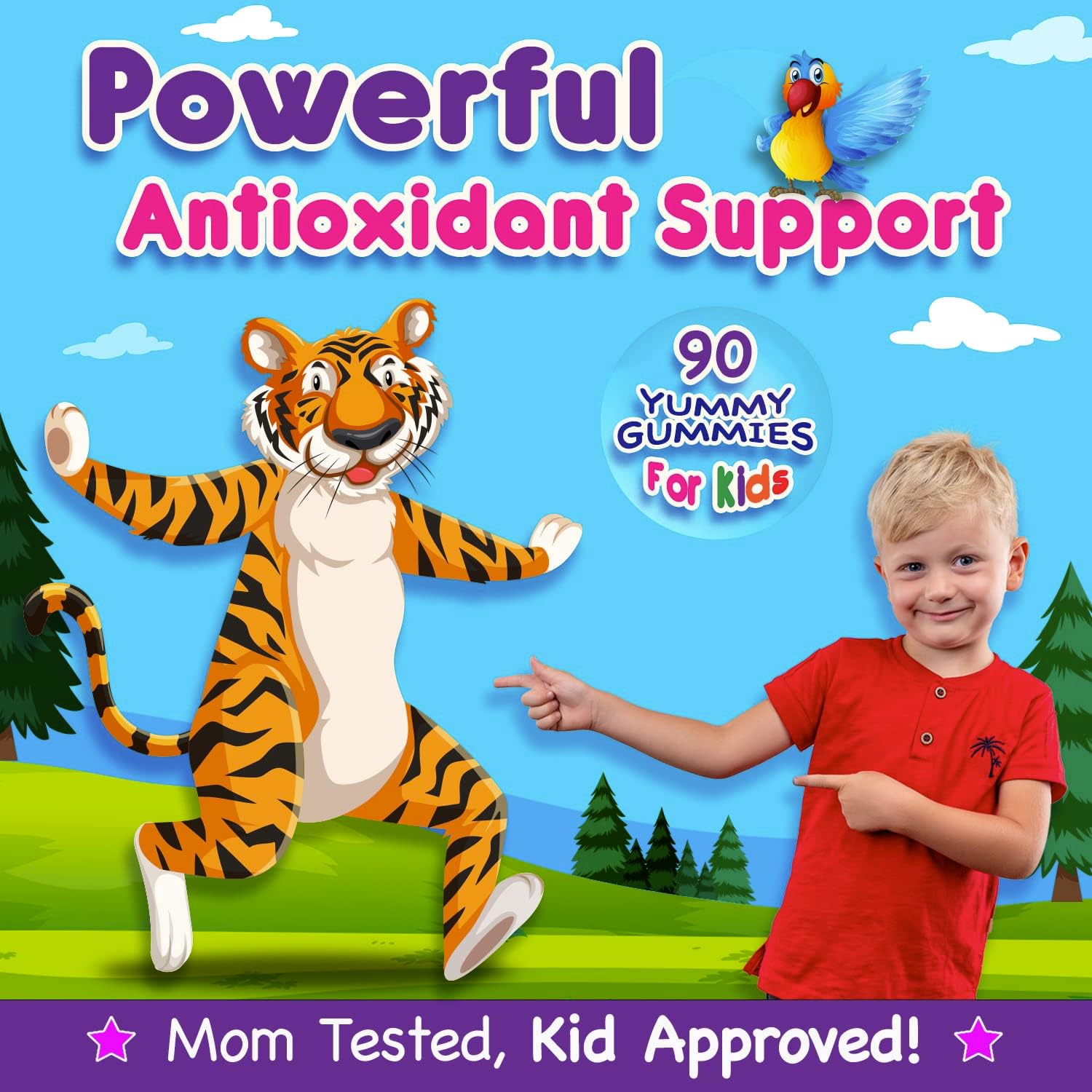 Infusions Super Fruit Gummies para Niños – 90 Gomitas – Mezcla de Superfrutas con Vitamina C y Zinc – Sabor Sandía