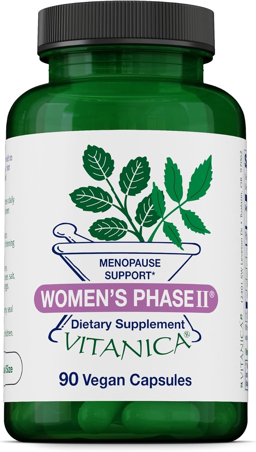 Vitanica Women's Phase II, Menopause Support, Vegan, 90 Cápsulas