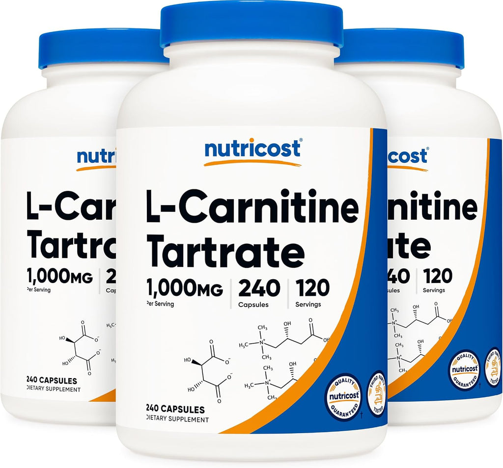 Nutricost L-Carnitina Tartrato 1000mg, 120 Cápsulas