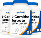 Nutricost L-Carnitina Tartrato 1000mg, 120 Cápsulas