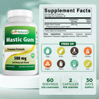 Best Naturals Mastic Gum 500 mg 60 Cápsulas