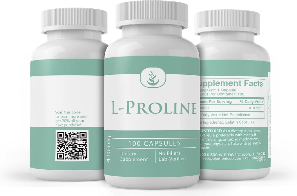 Pure Original Ingredients L-Proline (100 Cápsulas)