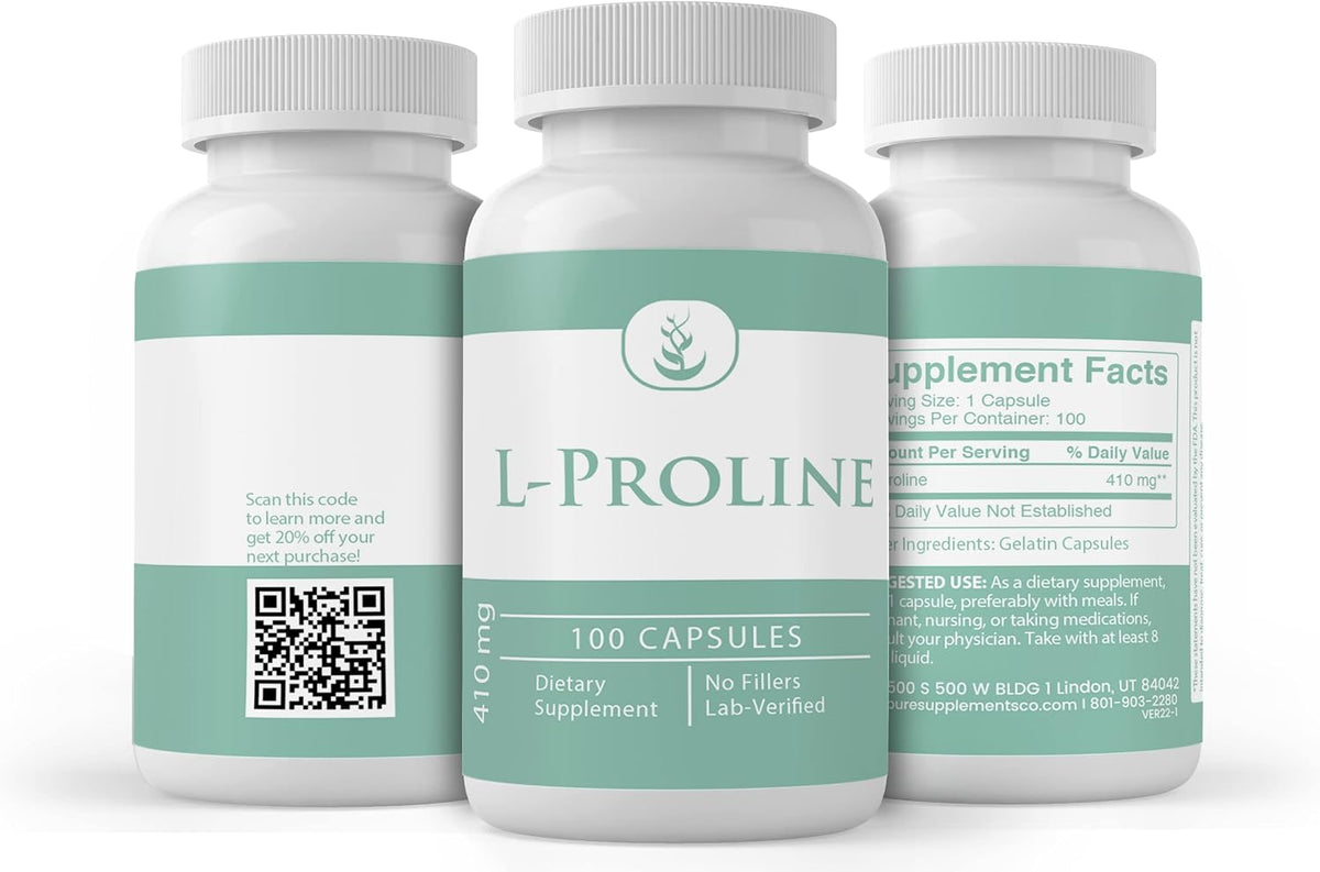 Pure Original Ingredients L-Proline (100 Cápsulas) – Image 4