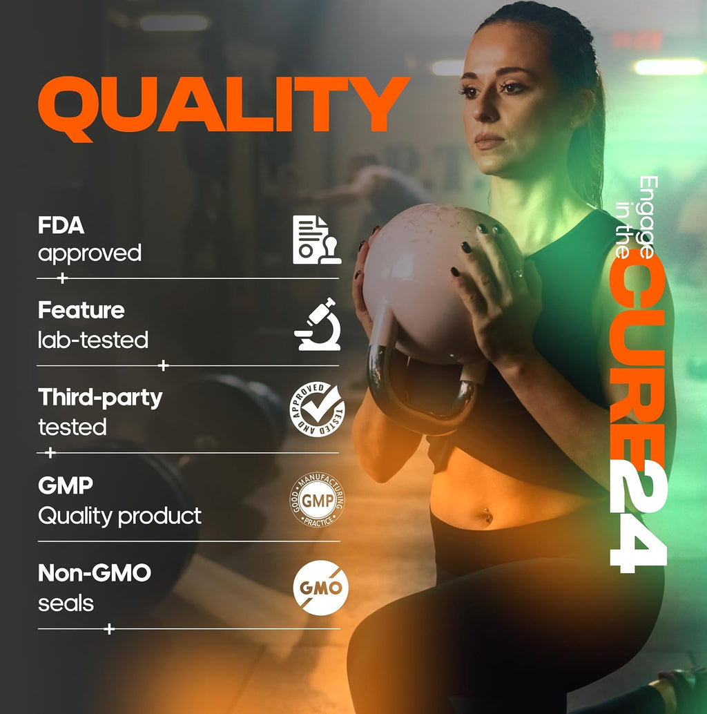 Cure24 Bovine Colostrum X3 Supplement Powder for Humans, 100% Pure Whole Natural Grass Fed Superfood, High IgG, Plus Probiotic & Prebiotic, Strawberry