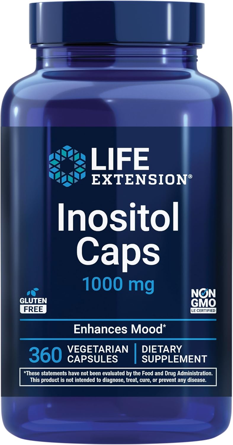 Life Extension Inositol Caps – 1000 mg de Myo-Inositol – 360 Cápsulas Vegetarianas
