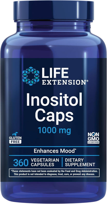 Life Extension Inositol Caps – 1000 mg de Myo-Inositol – 360 Cápsulas Vegetarianas – Image 1