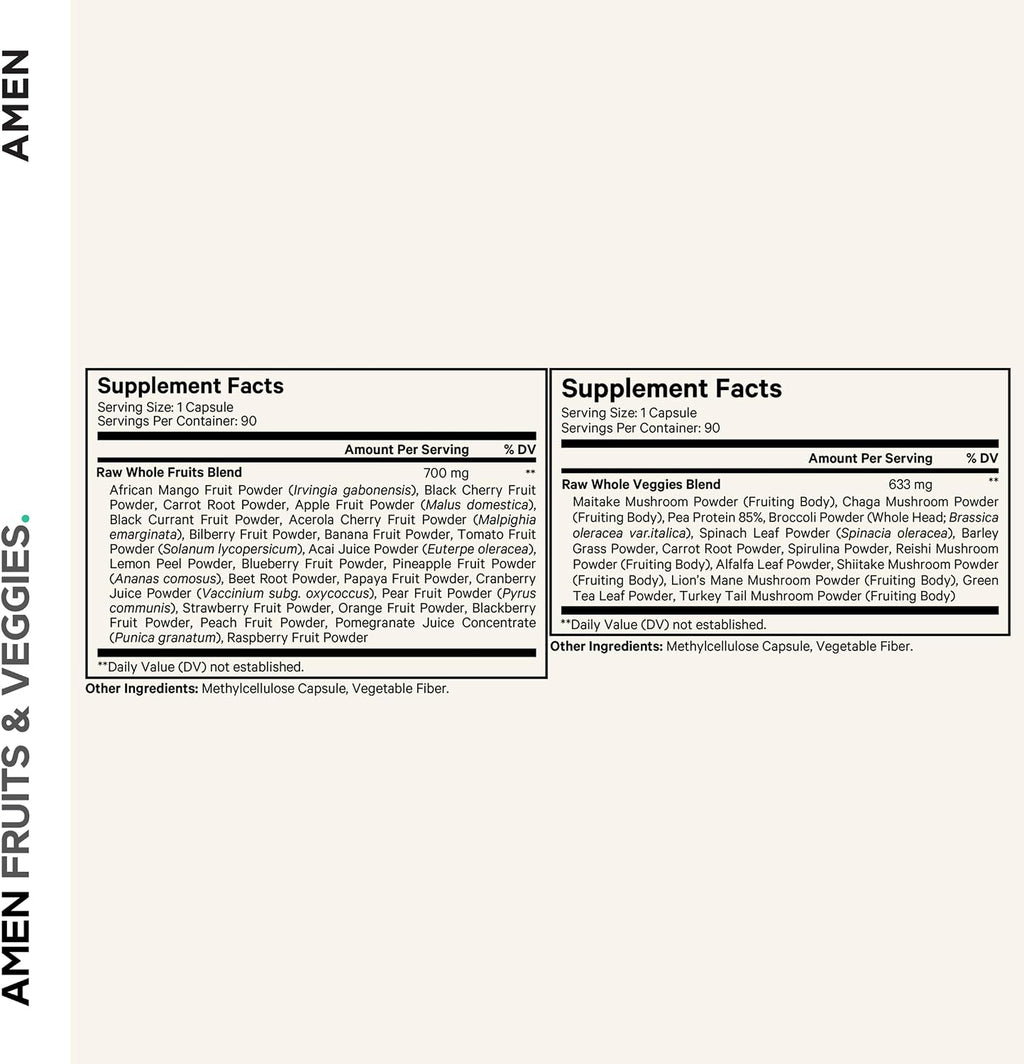 Amen Frutas y Verduras - Pack de 180 Cápsulas