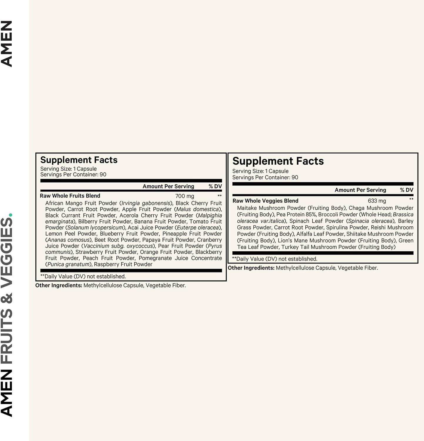 Amen Frutas y Verduras - Pack de 180 Cápsulas