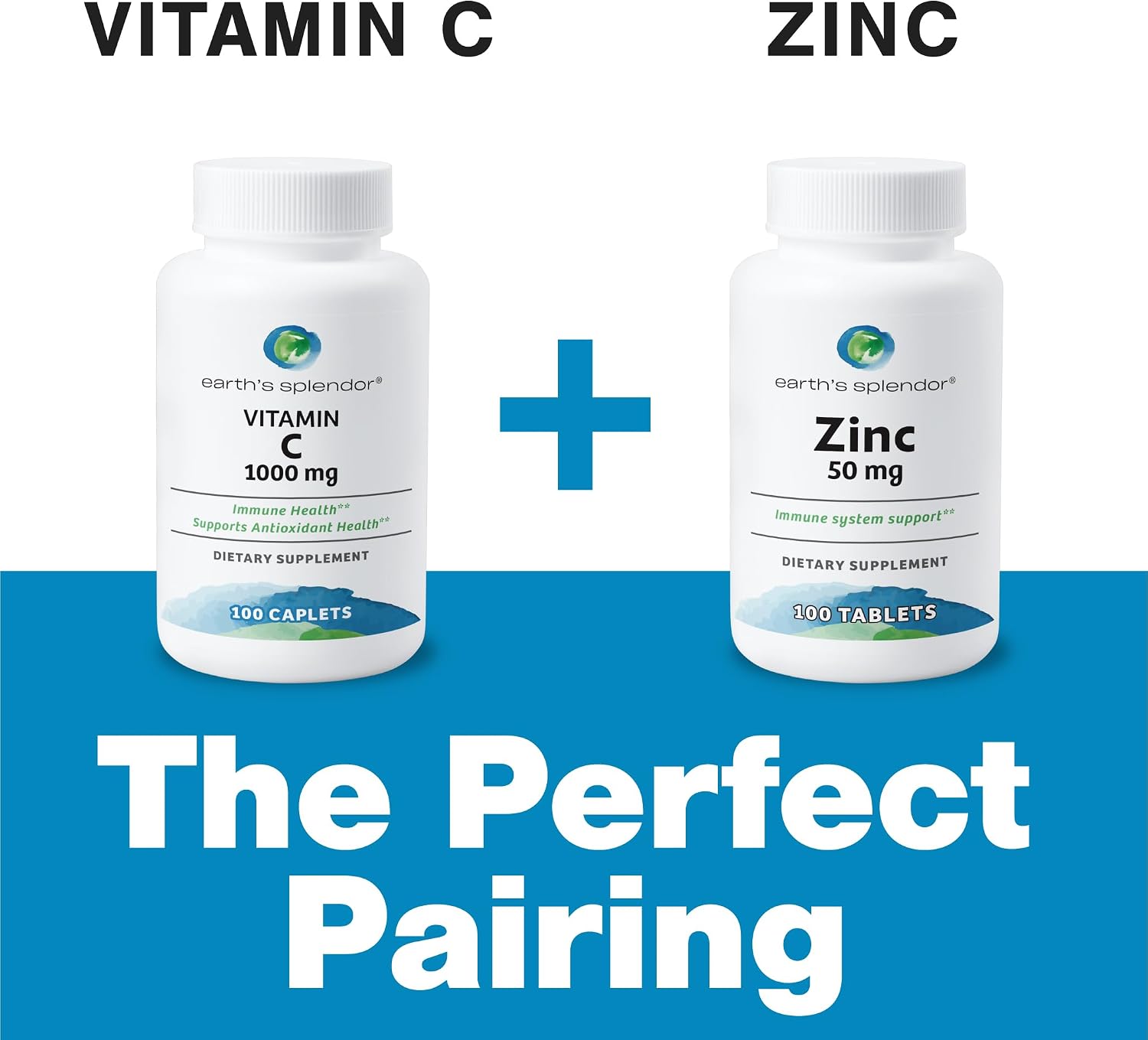 Earth's Splendor Vitamina C 1000 mg – 200 Caplets (2 Paquetes)