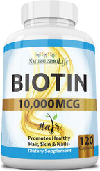 Biotina 10.000 mcg Alta Potencia - 120 Cápsulas de NaturalisimoLife