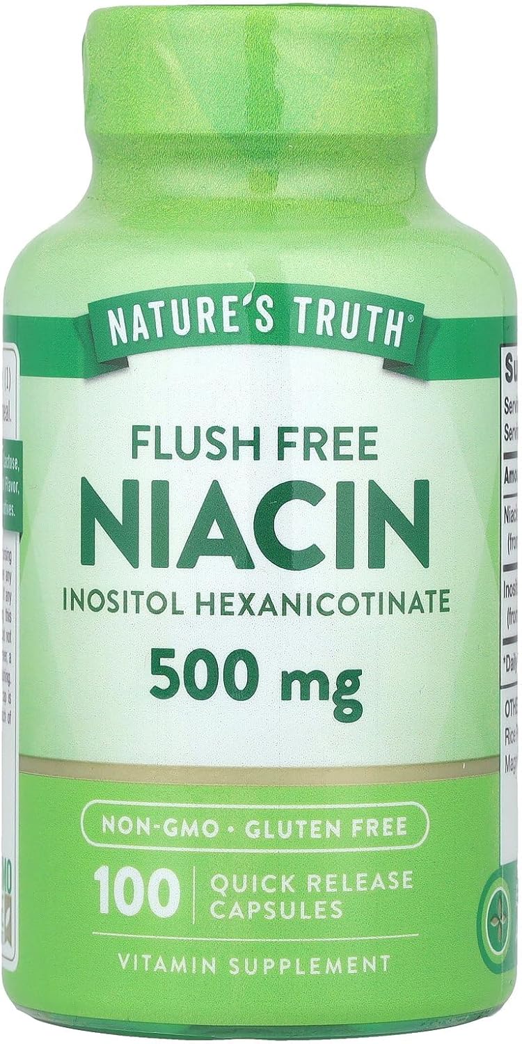 Nature's Truth Niacina Sin Enrojecimiento 500 mg, 100 Cápsulas