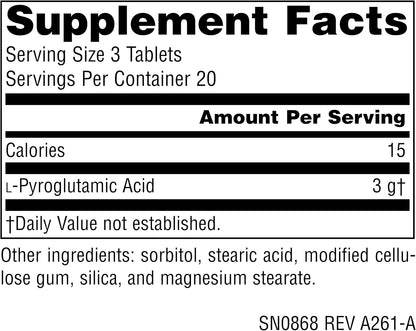 Source Naturals Ácido L-Piroglutámico - – Formato de 60 comprimidos vegetarianos. – Image 2