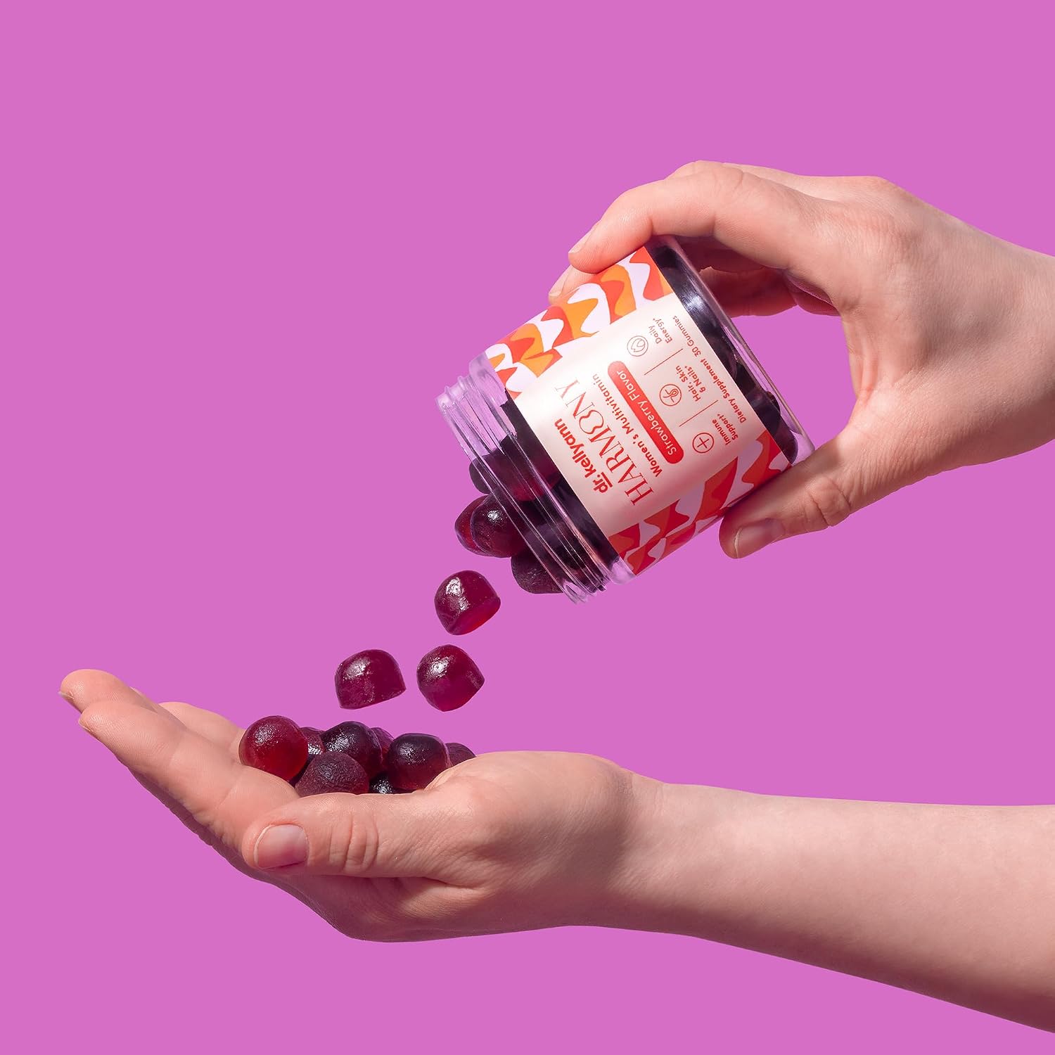 Dr. Kellyann Multivitamínico en Gominolas - Completo con Nutrientes Esenciales, Sabor Fresa, 30 Gominolas