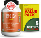 Reviva Glow Max - Apoyo para Cabello, Piel y Uñas | Biotina, Calcio, Magnesio, Folato y Mezcla de Hierbas | 120 Cápsulas, Vegano y Sin Gluten