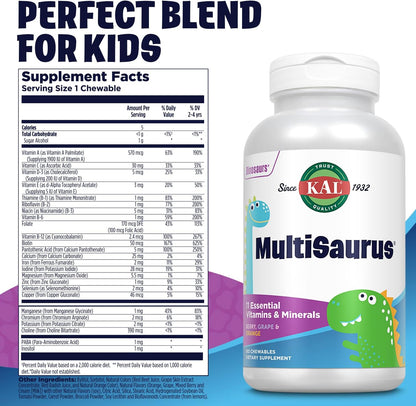 KAL MultiSaurus Multivitamínico Infantil - – Hierro: contribuye a la función cognitiva normal y al desarrollo – Image 2