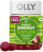 OLLY Daily Energy Gominolas de Energía, Sin Cafeína, B12, CoQ10, 60 unidades