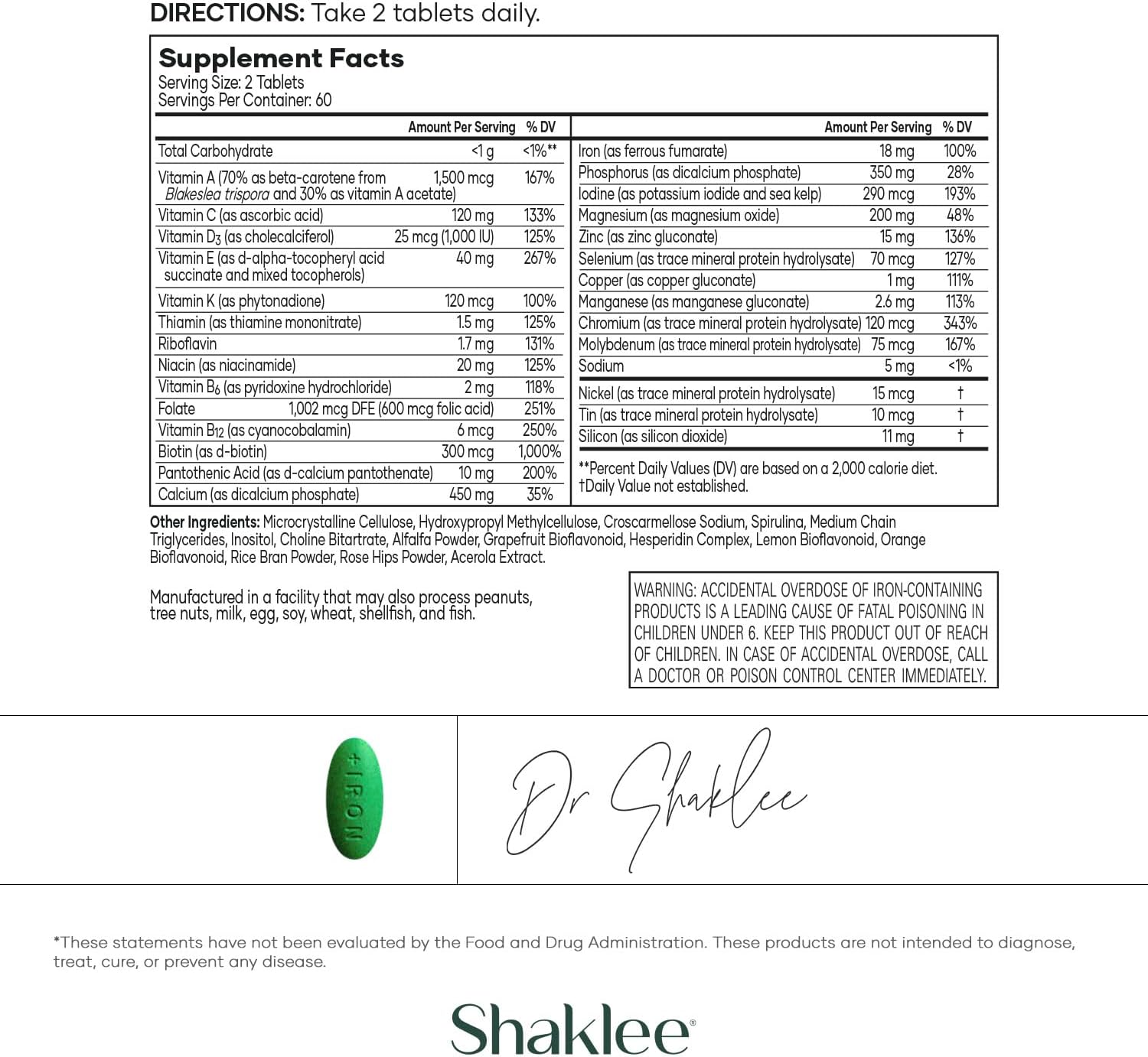 Shaklee Vita-Lea Women Multivitamínico y Multimineral de Alta Potencia para Mujeres - 240 Comprimidos