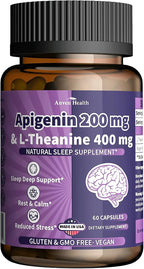 Anven Health L-Theanine 400mg con Apigenina 200mg – 180 Cápsulas Vegetales