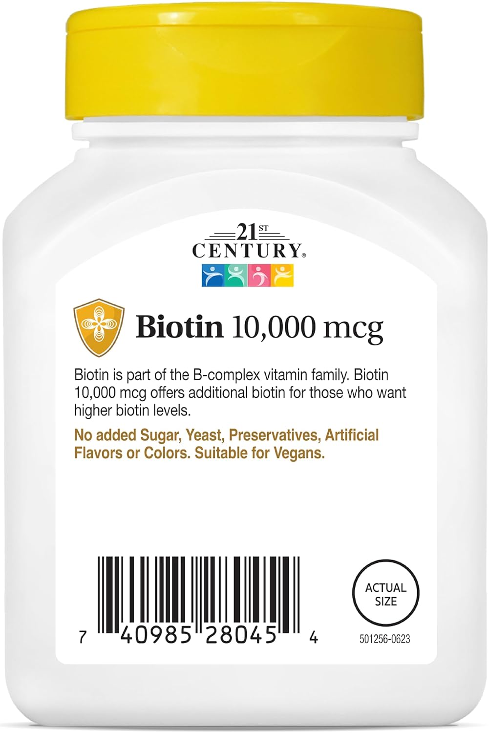 21st Century Biotina 10,000 mcg - 360 Comprimidos - Alta Potencia